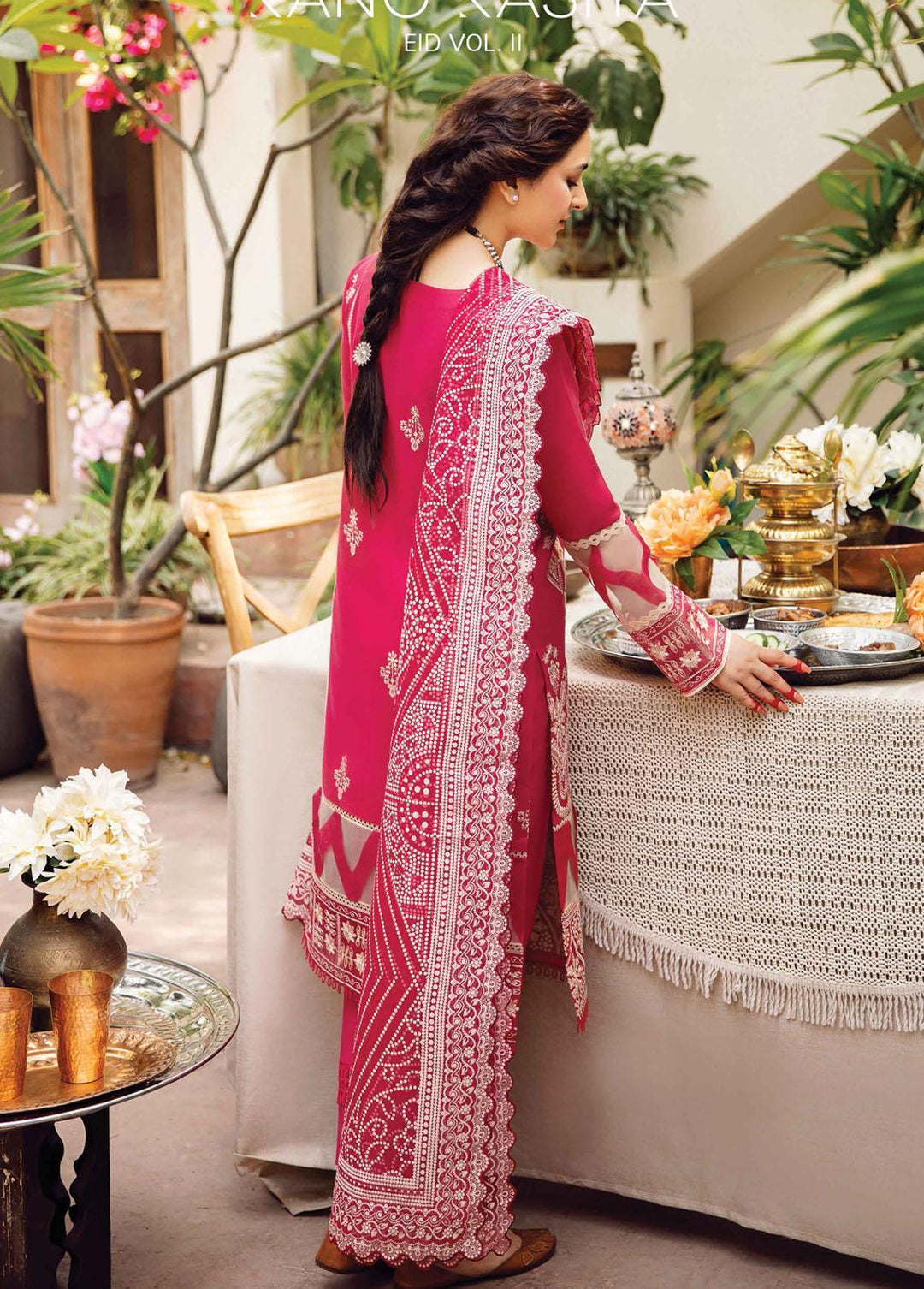 Maskan By Rang Rasiya Embroidered Lawn Suits Unstitched 3 Piece RR22M 11 Wild Orchid - Eid Collection