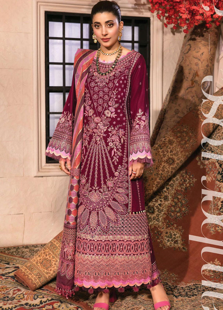 Mishri Si Yaadein By Rang Rasiya Embroidered Lawn Suits Unstitched 3 Piece RR22MY Amber Rose 5A - Premium Collection