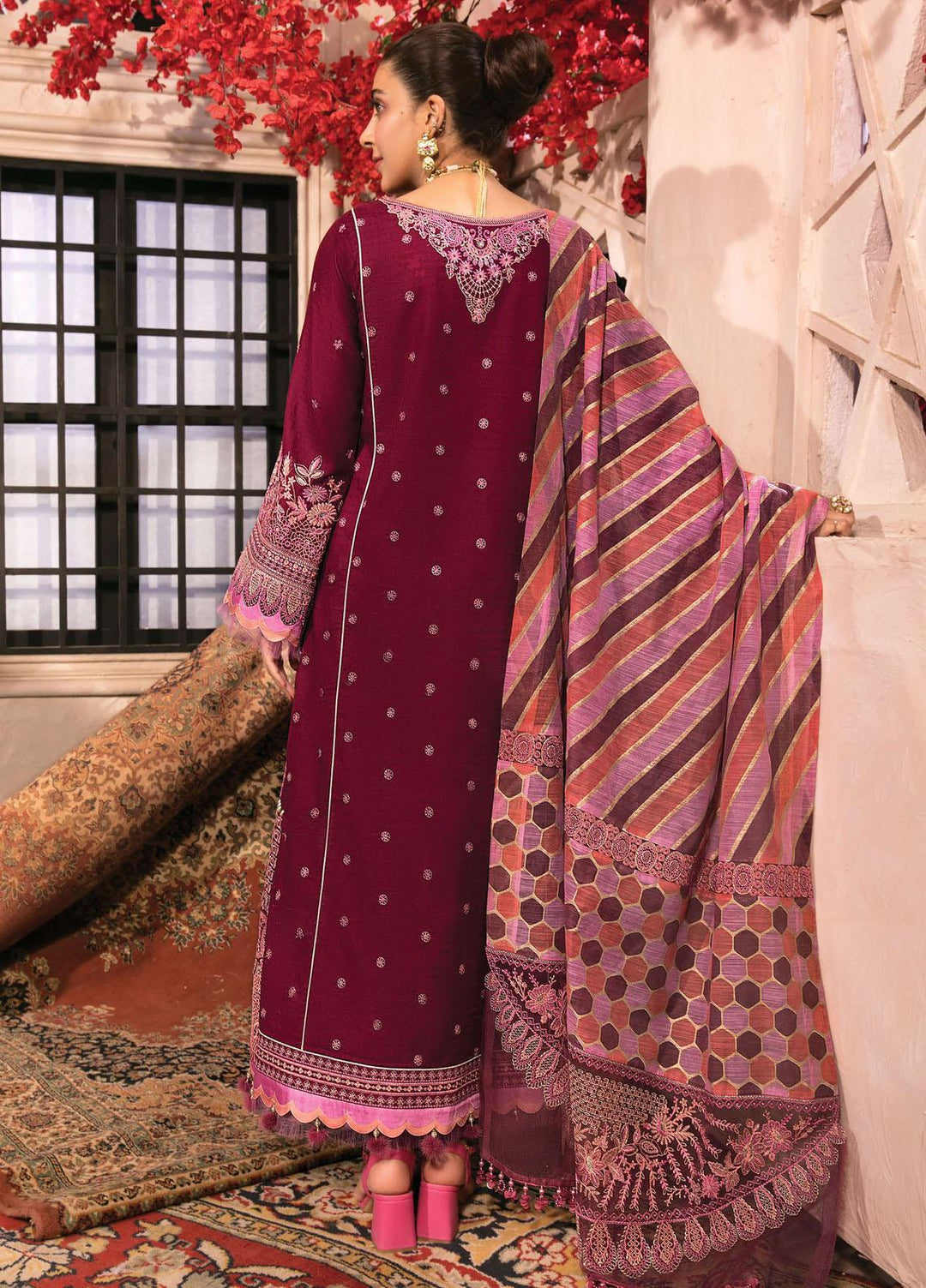 Mishri Si Yaadein By Rang Rasiya Embroidered Lawn Suits Unstitched 3 Piece RR22MY Amber Rose 5A - Premium Collection