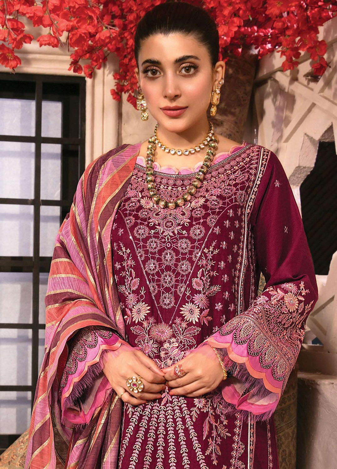 Mishri Si Yaadein By Rang Rasiya Embroidered Lawn Suits Unstitched 3 Piece RR22MY Amber Rose 5A - Premium Collection