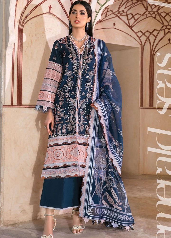 Mishri Si Yaadein By Rang Rasiya Embroidered Lawn Suits Unstitched 3 Piece RR22MY Emerald Seas 2B - Premium Collection