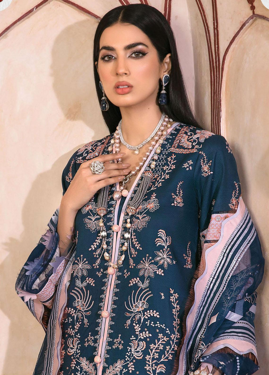 Mishri Si Yaadein By Rang Rasiya Embroidered Lawn Suits Unstitched 3 Piece RR22MY Emerald Seas 2B - Premium Collection