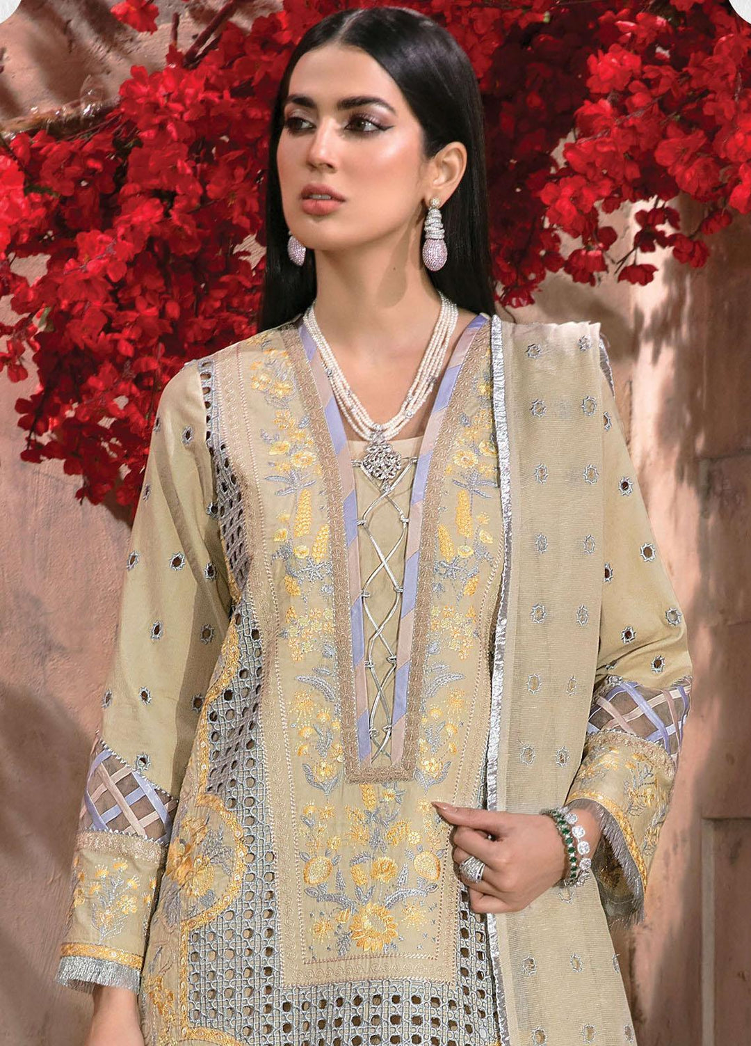 Mishri Si Yaadein By Rang Rasiya Embroidered Lawn Suits Unstitched 3 Piece RR22MY Moon Stone 7B - Premium Collection