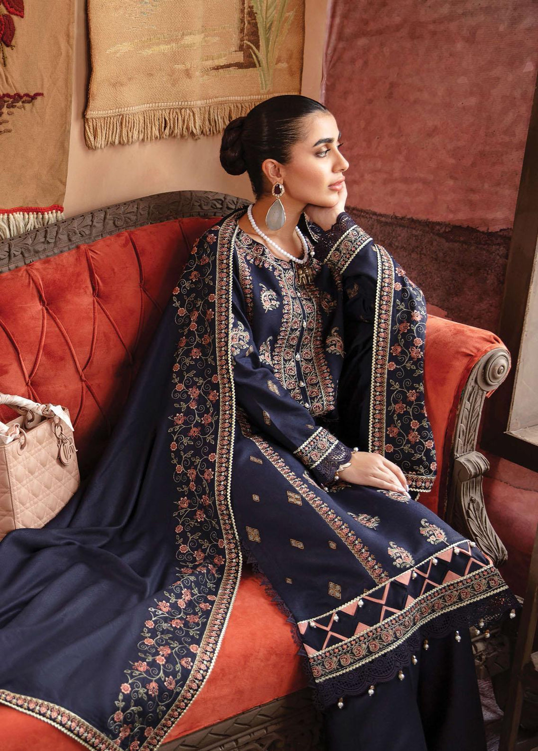 Rang Rasiya Embroidered Karandi Suits Unstitched 3 Piece RR22W D-02 - Winter Collection
