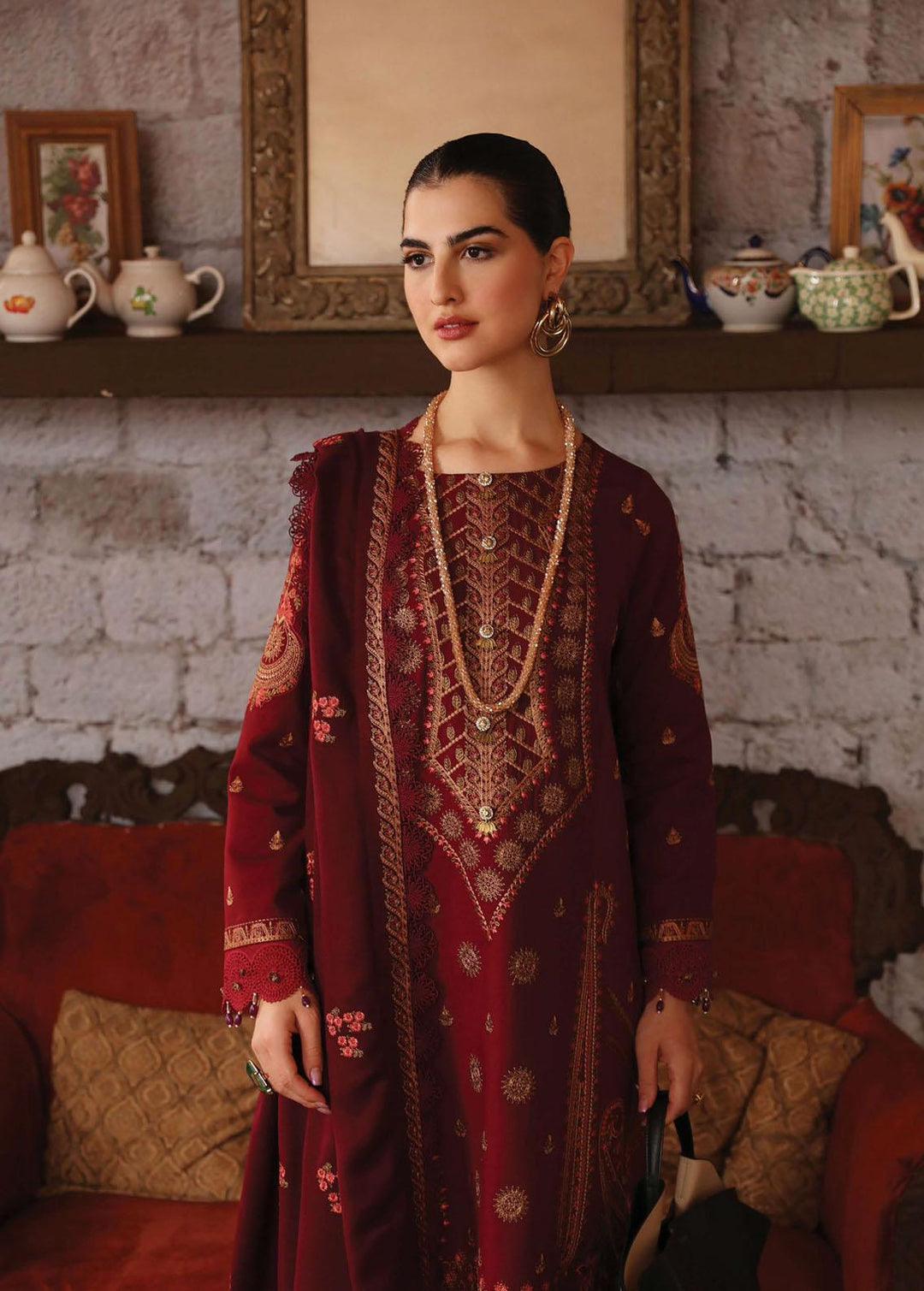 Rang Rasiya Embroidered Karandi Suits Unstitched 3 Piece RR22W D-04 - Winter Collection