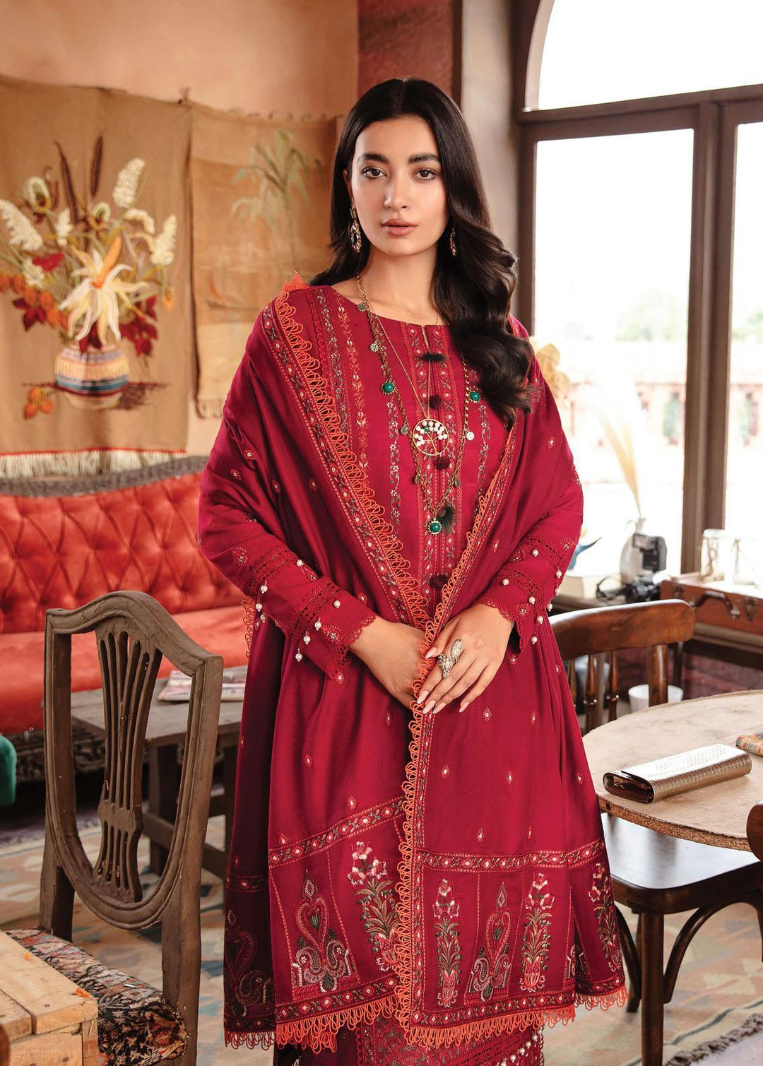 Rang Rasiya Embroidered Khaddar Suits Unstitched 3 Piece RR22W D-07 - Winter Collection