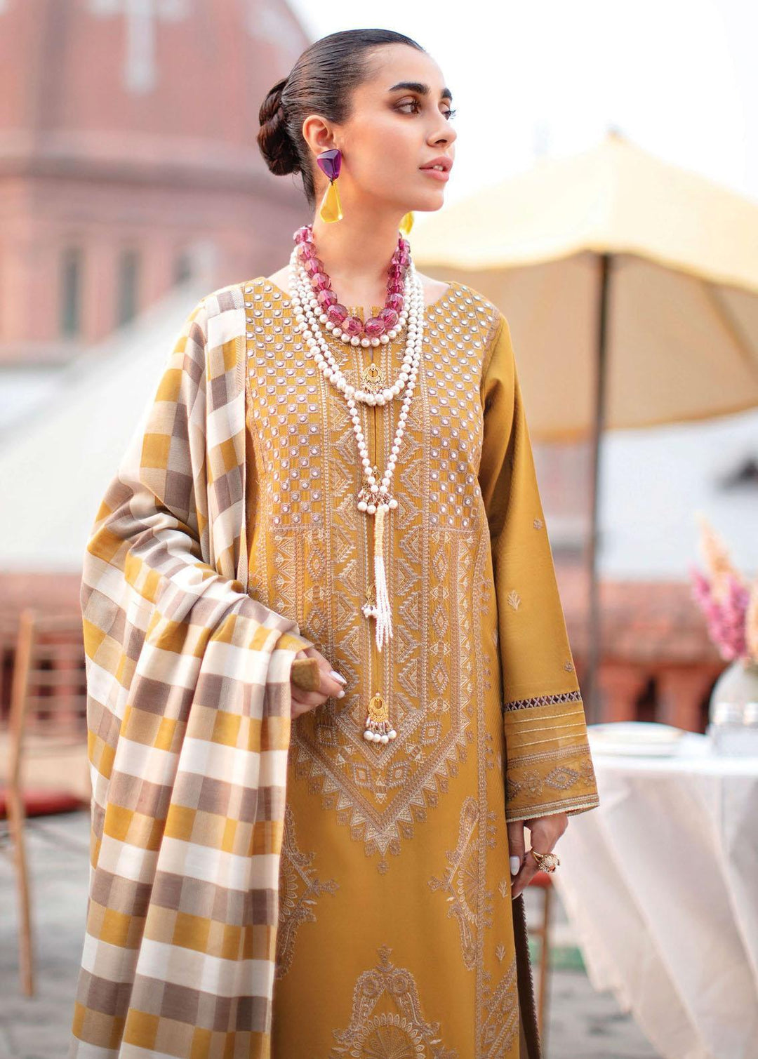 Rang Rasiya Embroidered Linen Suits Unstitched 3 Piece RR22W D-12 - Winter Collection
