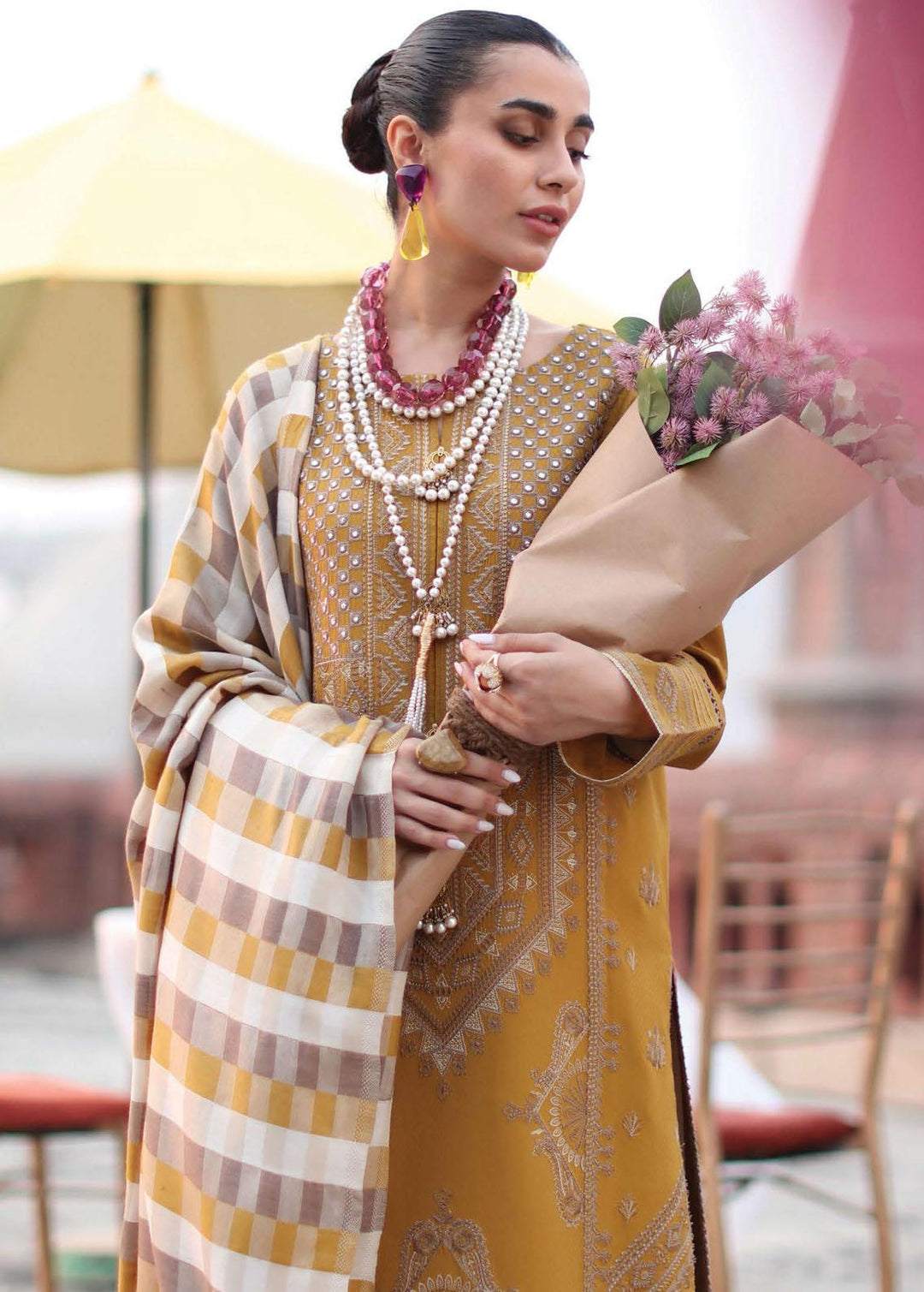 Rang Rasiya Embroidered Linen Suits Unstitched 3 Piece RR22W D-12 - Winter Collection