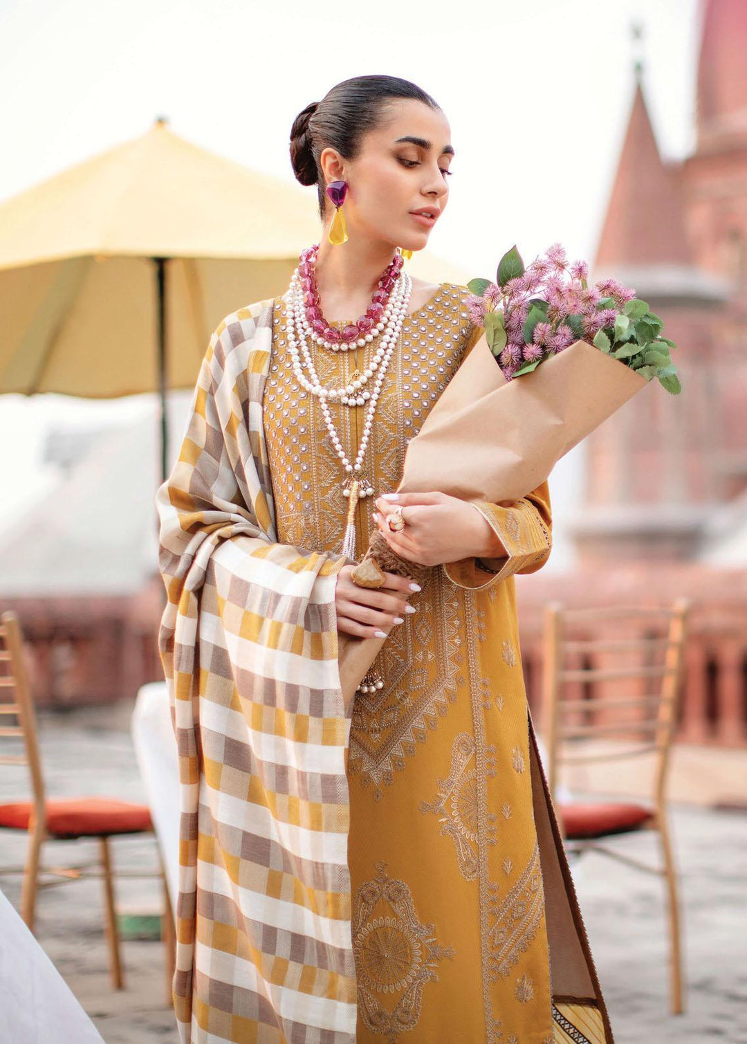 Rang Rasiya Embroidered Linen Suits Unstitched 3 Piece RR22W D-12 - Winter Collection