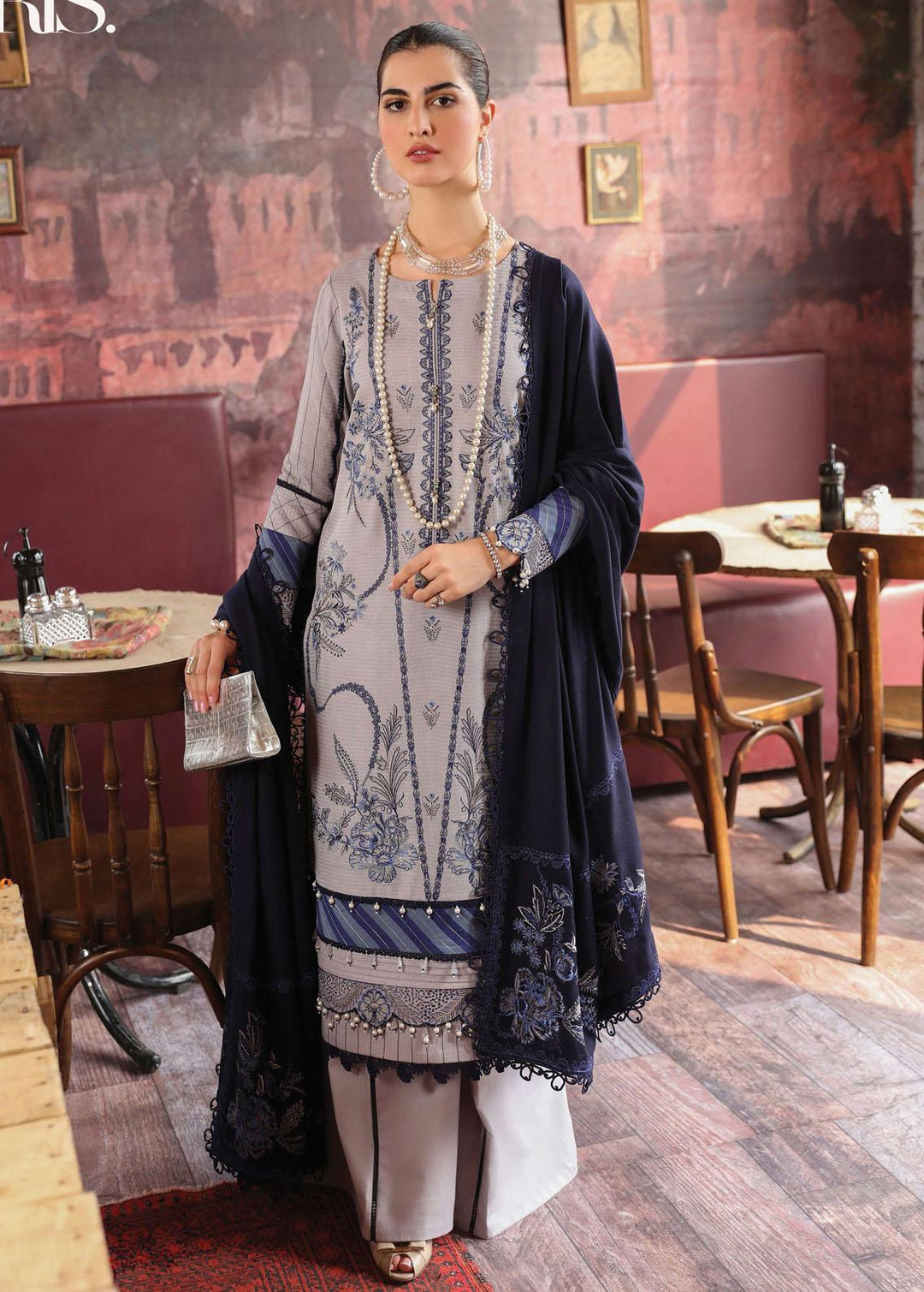Rang Rasiya Embroidered Linen Suits Unstitched 3 Piece RR22W D-15 - Winter Collection