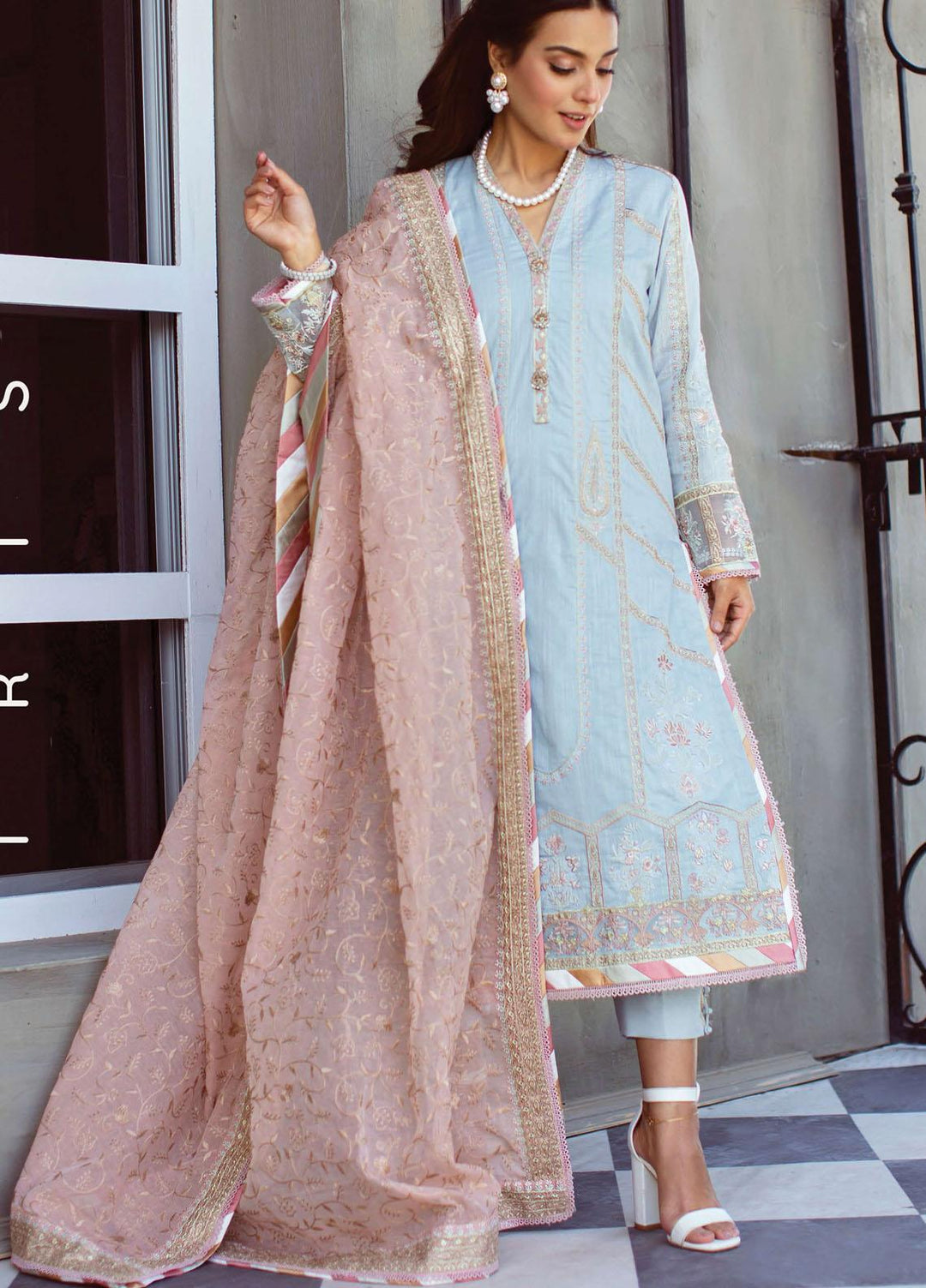Rang Rasiya Embroidered Cotton Suits Unstitched 3 Piece RR21E 02 Iris - Premium Collection
