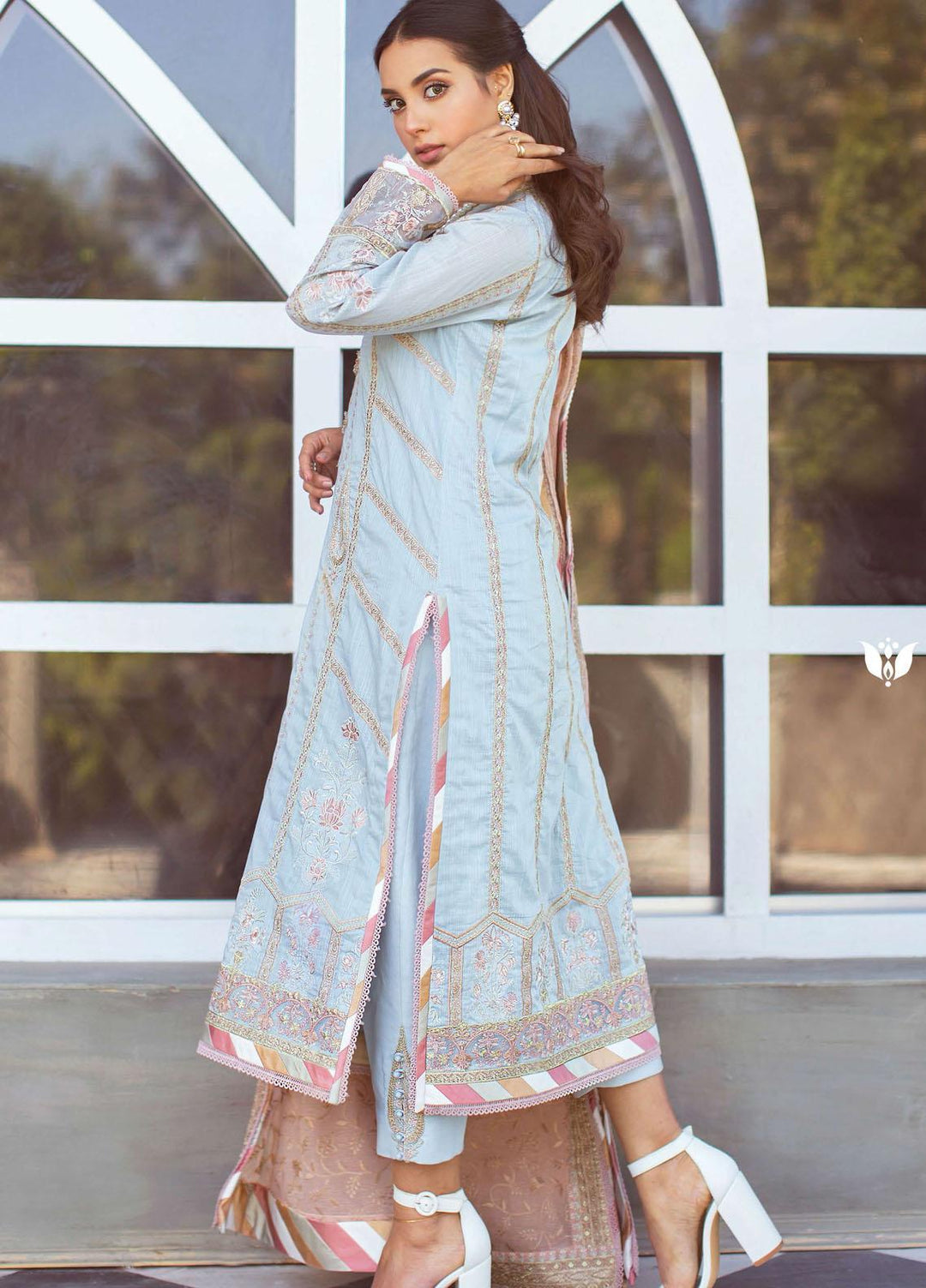 Rang Rasiya Embroidered Cotton Suits Unstitched 3 Piece RR21E 02 Iris - Premium Collection