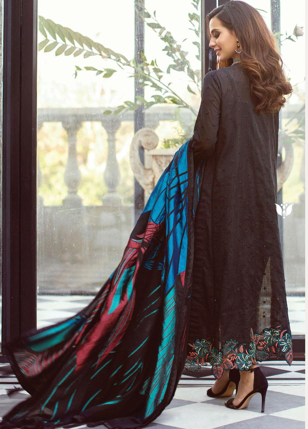 Rang Rasiya Embroidered Cotton Suits Unstitched 3 Piece RR21E 05 Bluebell - Premium Collection
