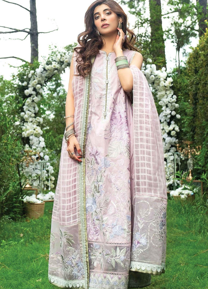 Rang Rasiya Embroidered Lawn Suits Unstitched 3 Piece RR21PE D-12 VIOLET FLUER - Festive Collection