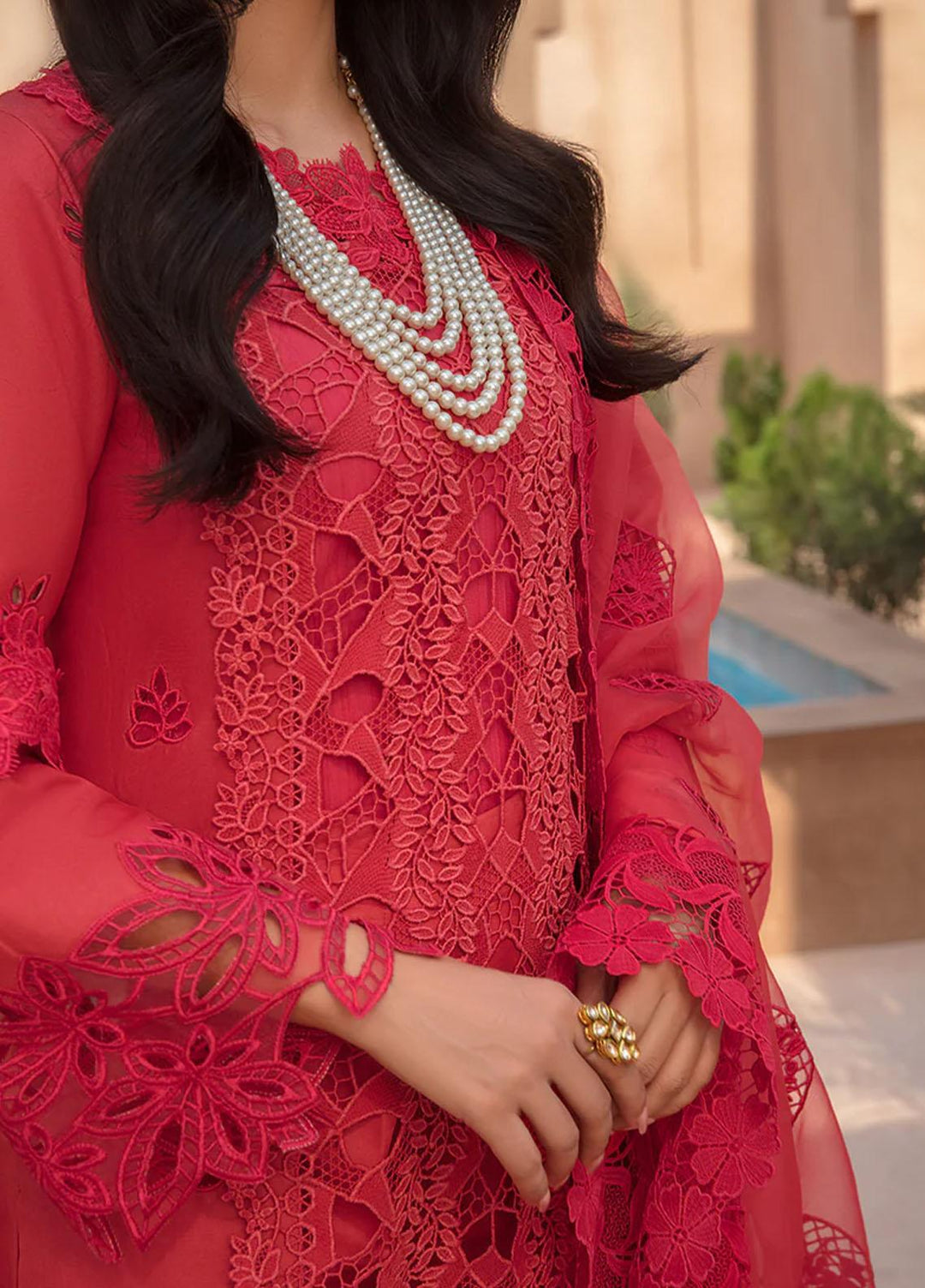Rang Rasiya Embroidered Lawn Suits Unstitched 3 Piece RR23PE Carnelian - Eid Collection
