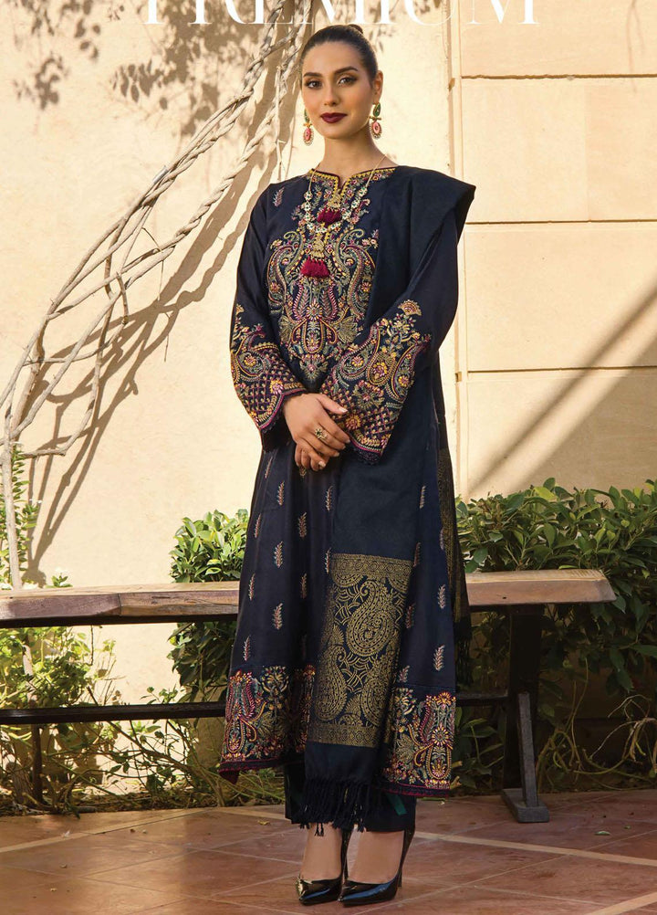 Rang Rasiya Embroidered Dobby Linen Suits Unstitched 3 Piece RR21PW D-07 SHEPHLON - Winter Collection