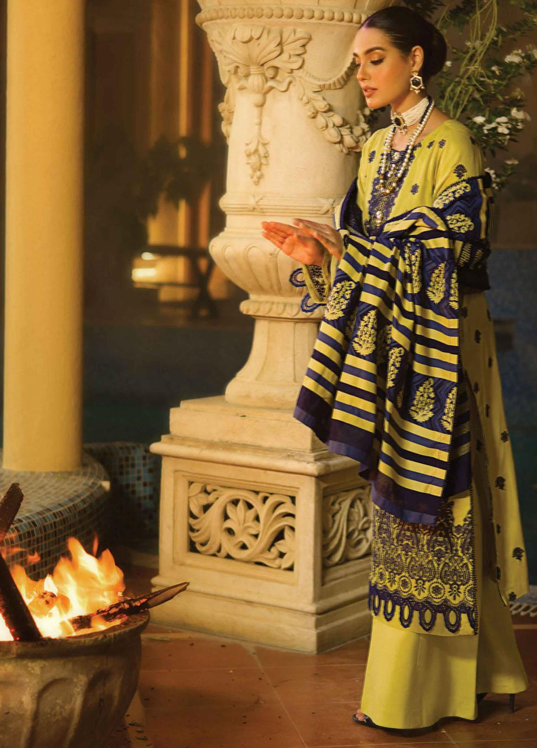 Rang Rasiya Embroidered Dobby Linen Suits Unstitched 3 Piece RR21PW D-12 THORON - Winter Collection