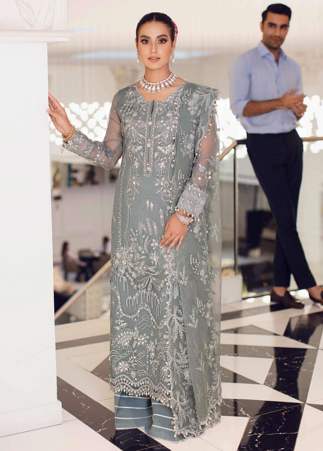 Ritzier By Rang Rasiya Embroidered Organza Suits Unstitched 3 Piece RR22WD Chaandni - Wedding Collection