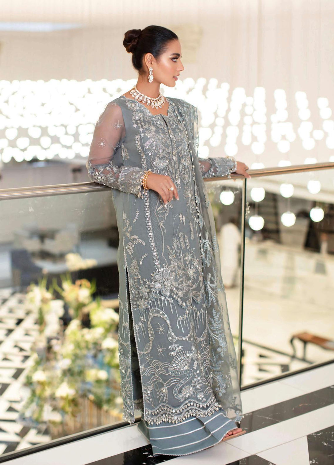 Ritzier By Rang Rasiya Embroidered Organza Suits Unstitched 3 Piece RR22WD Chaandni - Wedding Collection