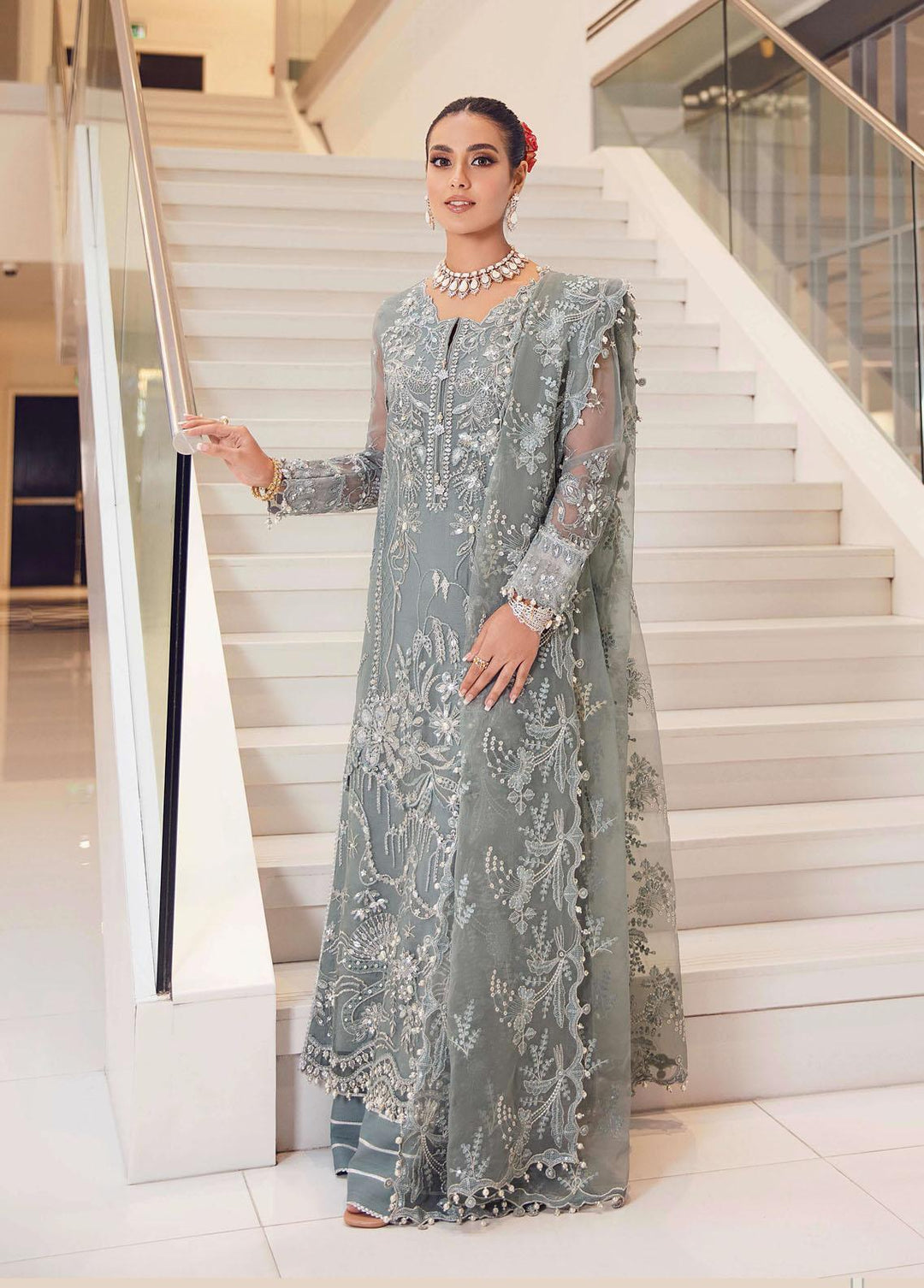 Ritzier By Rang Rasiya Embroidered Organza Suits Unstitched 3 Piece RR22WD Chaandni - Wedding Collection