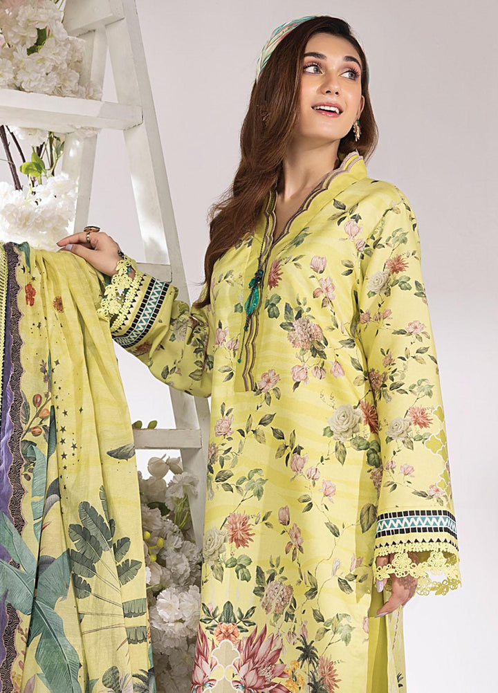 Rang Rasiya Printed Lawn Suits Unstitched 3 Piece RR23SB D-01 Apple Green - Summer Collection