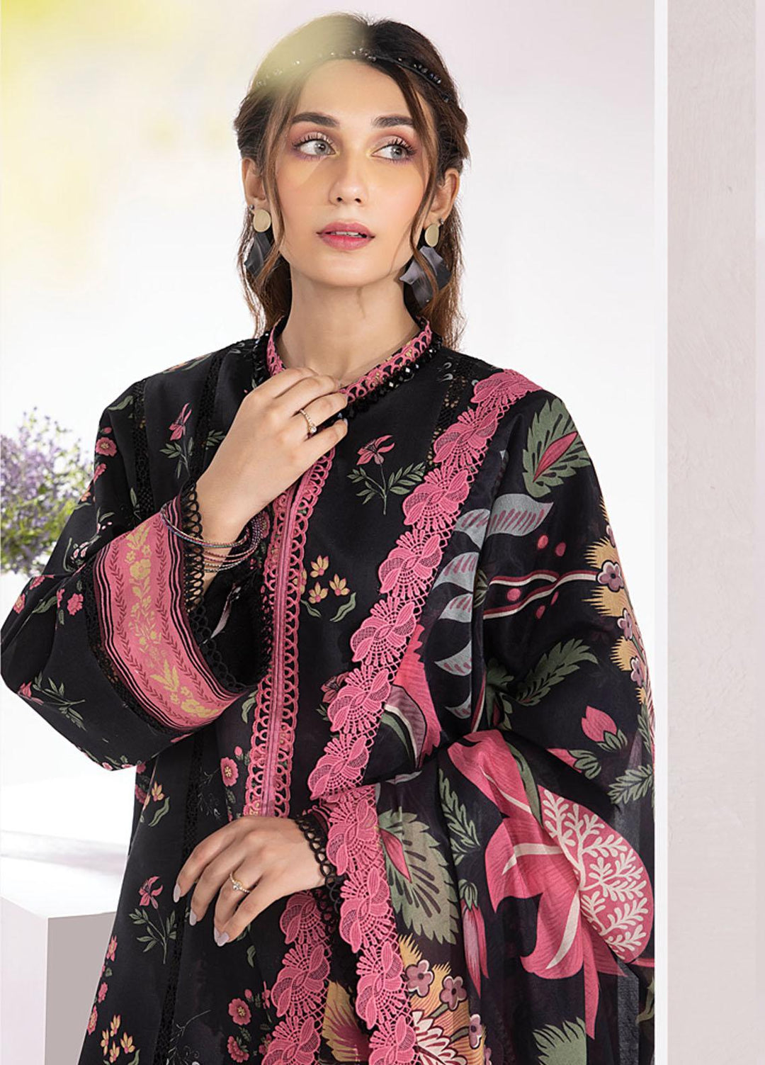 Rang Rasiya Printed Lawn Suits Unstitched 3 Piece RR23SB D-02 Midnight - Summer Collection