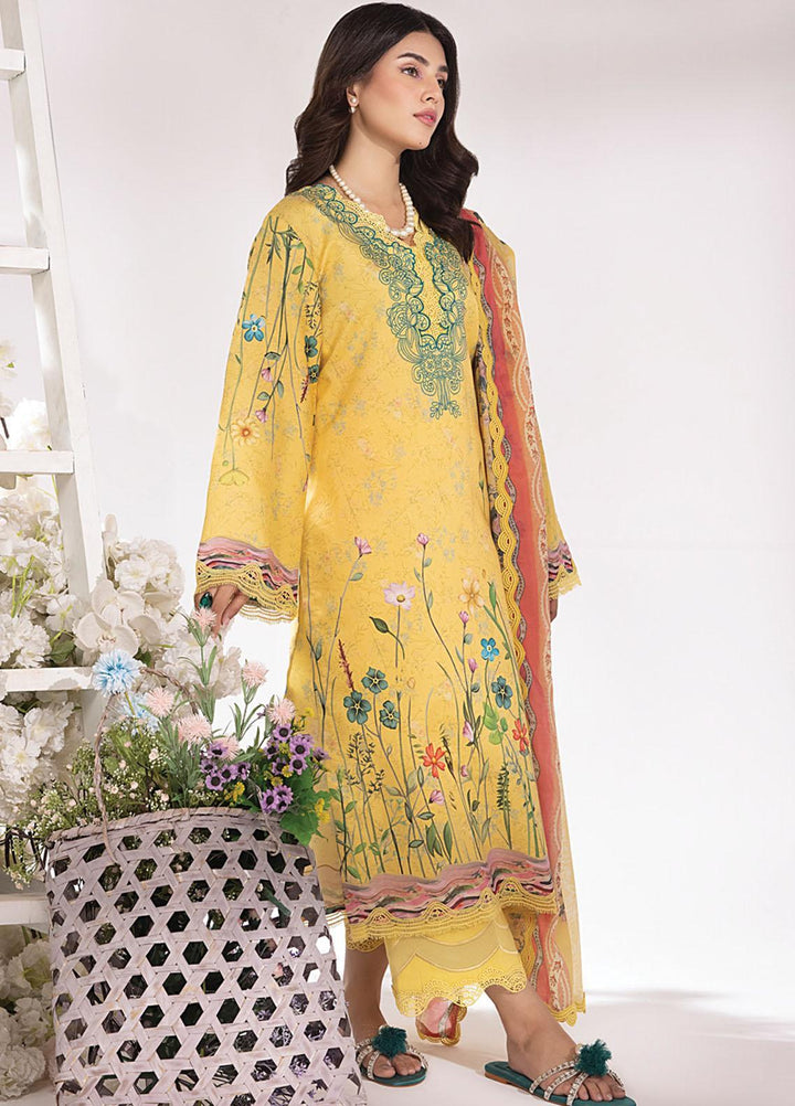 Rang Rasiya Printed Lawn Suits Unstitched 3 Piece RR23SB D-09 Lemon - Summer Collection
