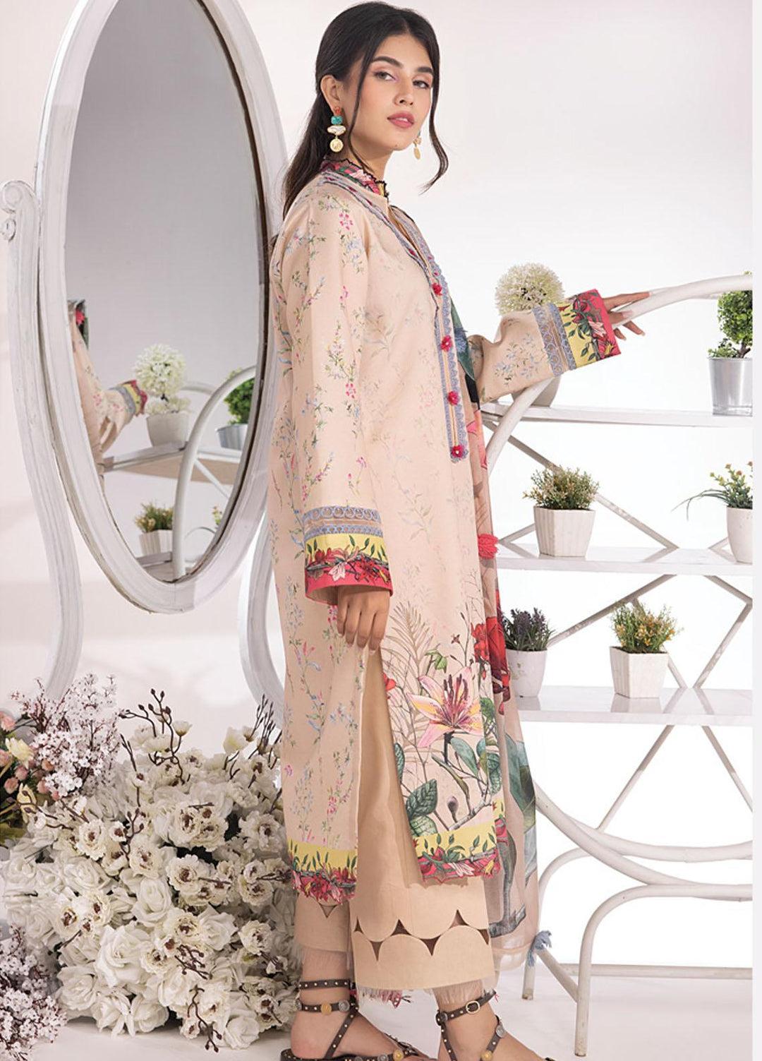 Rang Rasiya Printed Lawn Suits Unstitched 3 Piece RR23SB D-10 Blush - Summer Collection