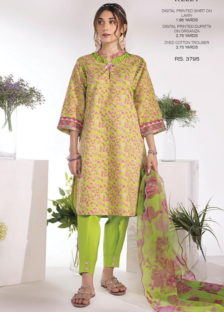Rang Rasiya Printed Lawn Suits Unstitched 3 Piece RR23SB D-11 Kelly - Summer Collection