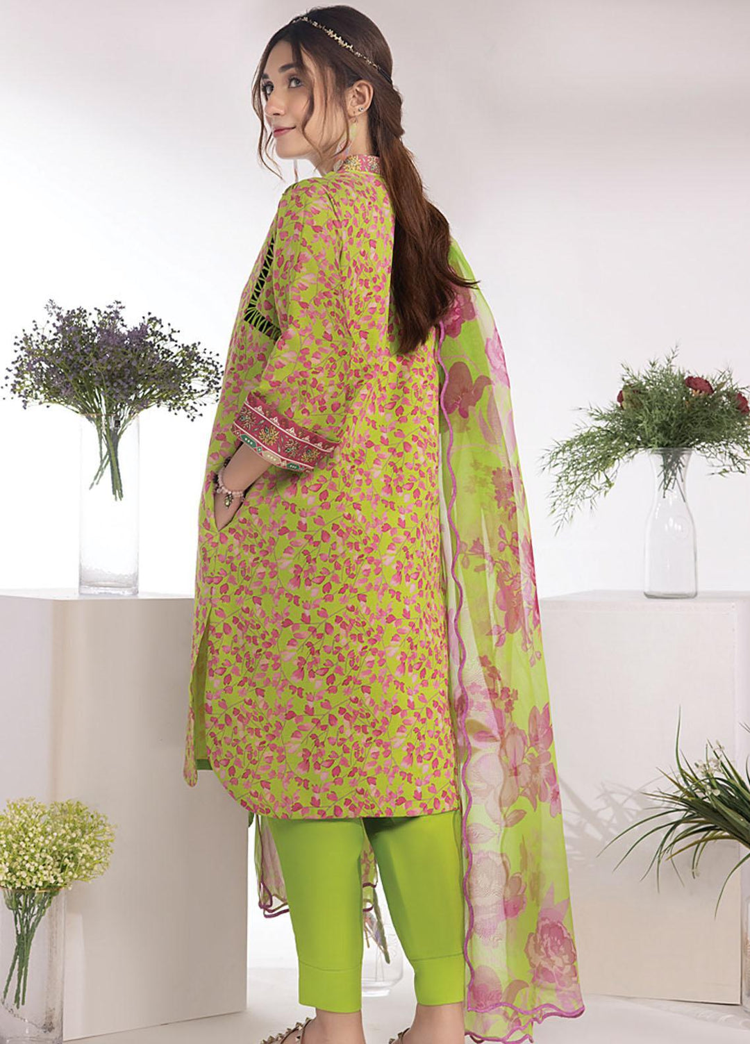 Rang Rasiya Printed Lawn Suits Unstitched 3 Piece RR23SB D-11 Kelly - Summer Collection