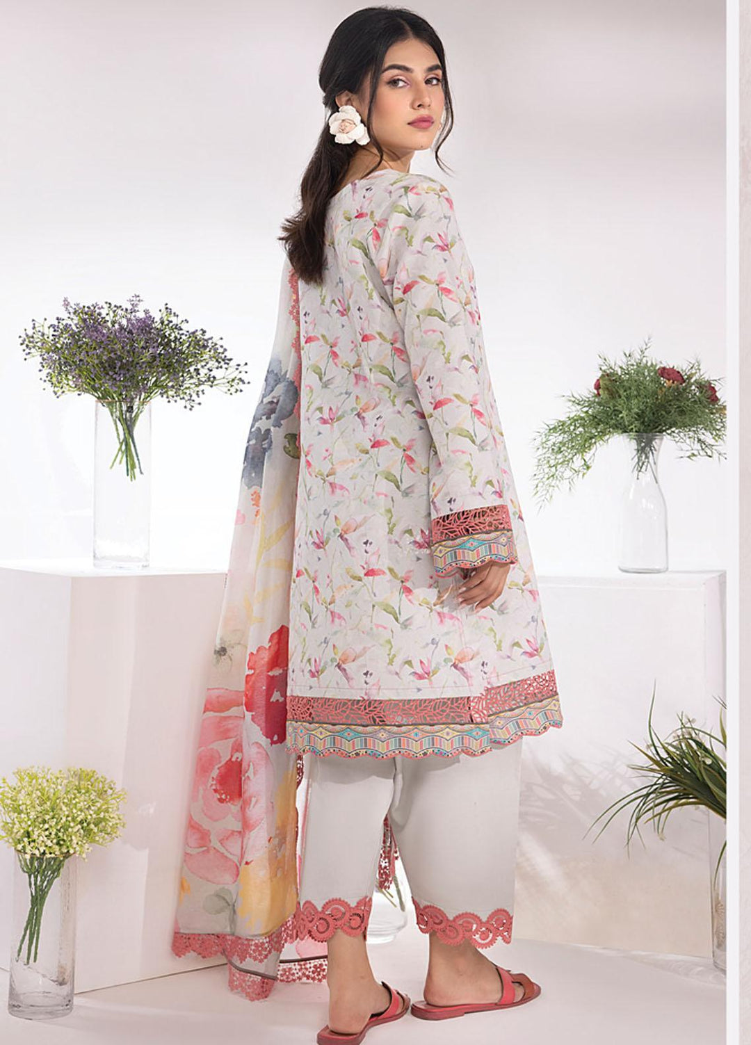 Rang Rasiya Printed Lawn Suits Unstitched 3 Piece RR23SB D-12 Pearl - Summer Collection