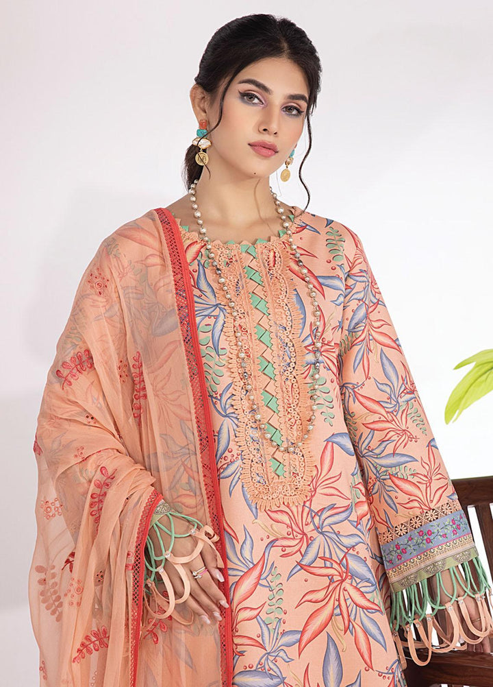 Rang Rasiya Embroidered Lawn Suits Unstitched 3 Piece RR23SB D-14 Flamingo - Summer Collection