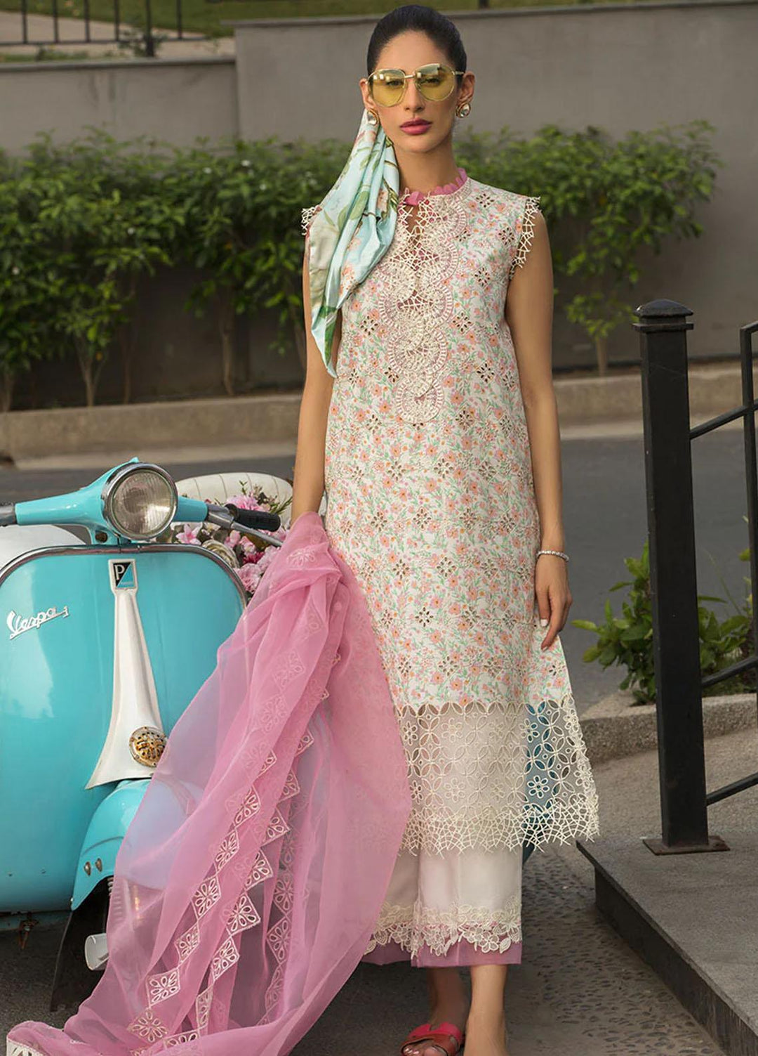 Rang Rasiya Embroidered Lawn Suits Unstitched 3 Piece RR23C Leah - Festive Collection
