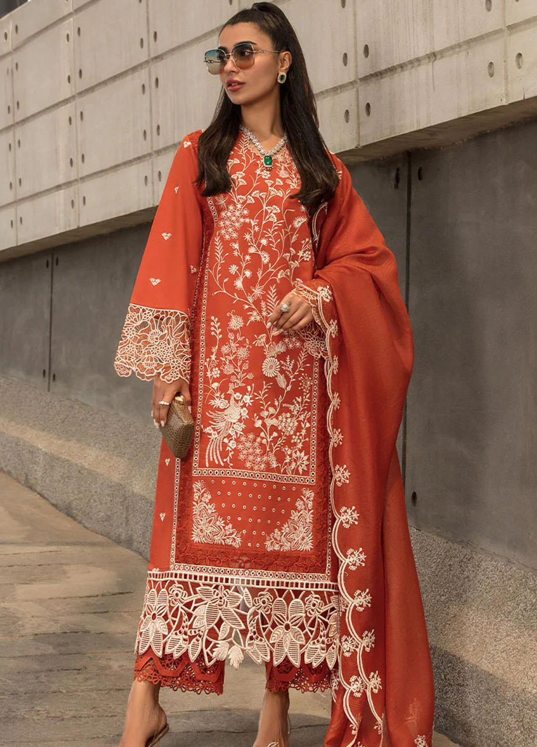 Rang Rasiya Embroidered Lawn Suits Unstitched 3 Piece RR23C Nora - Festive Collection