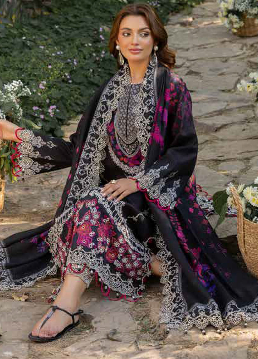 Range by Charizma Embroidered Lawn Suits Unstitched 3 Piece CRZ25RL CRN5-08 - Summer Collection