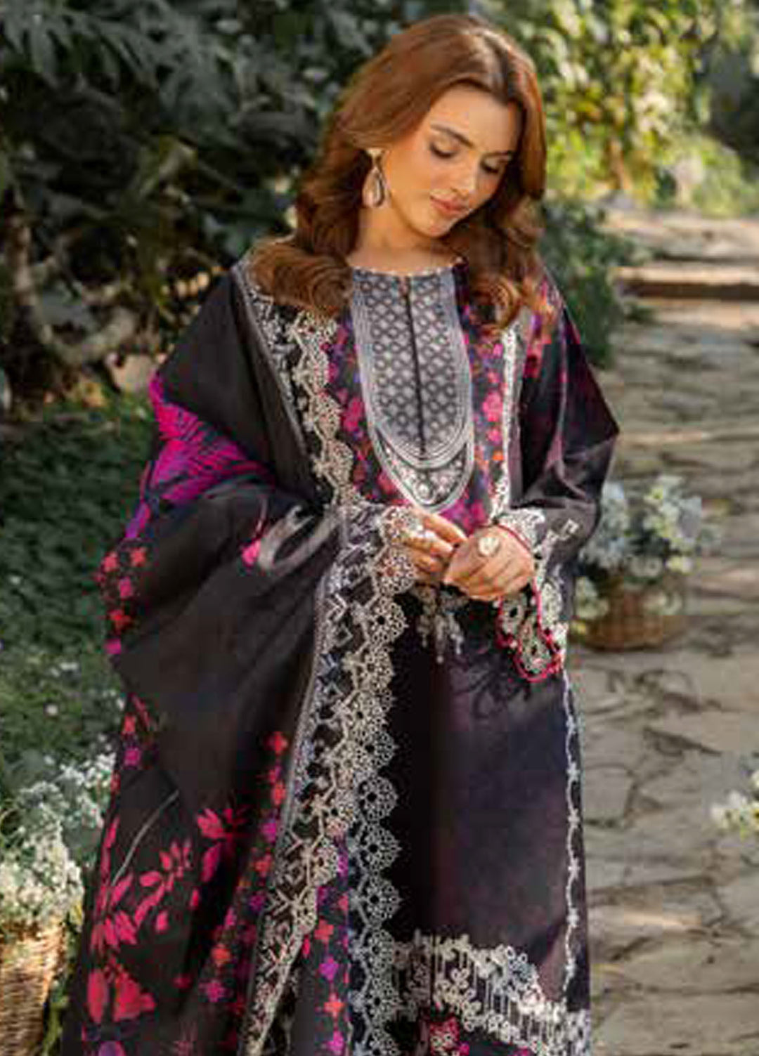 Range by Charizma Embroidered Lawn Suits Unstitched 3 Piece CRZ25RL CRN5-08 - Summer Collection