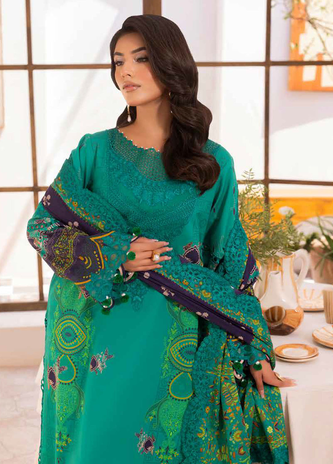 Range by Charizma Embroidered Lawn Suits Unstitched 3 Piece CRZ25RL CRN5-10 - Summer Collection