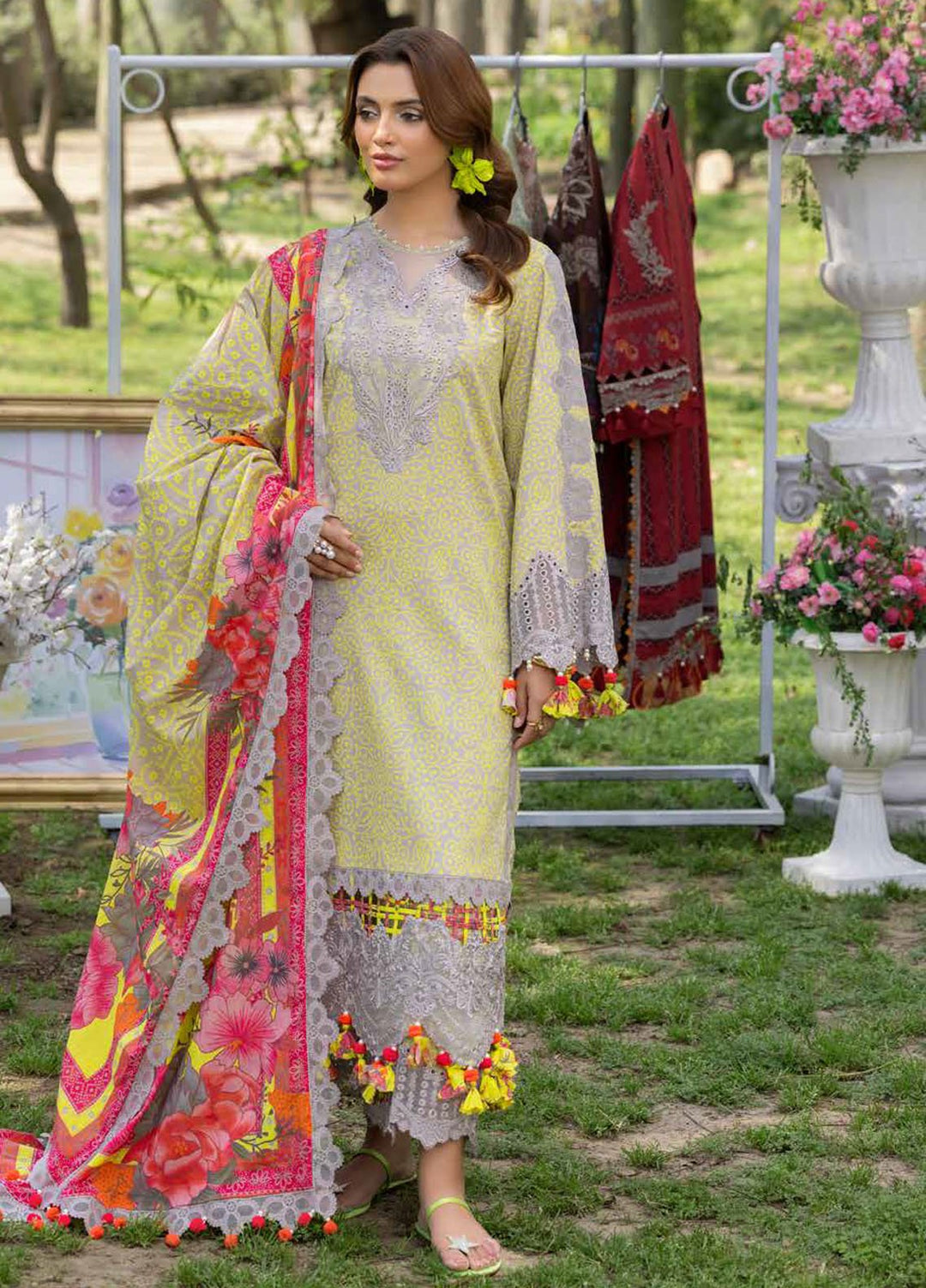 Range by Charizma Embroidered Lawn Suits Unstitched 3 Piece CRZ25RL CRN5-11 - Summer Collection