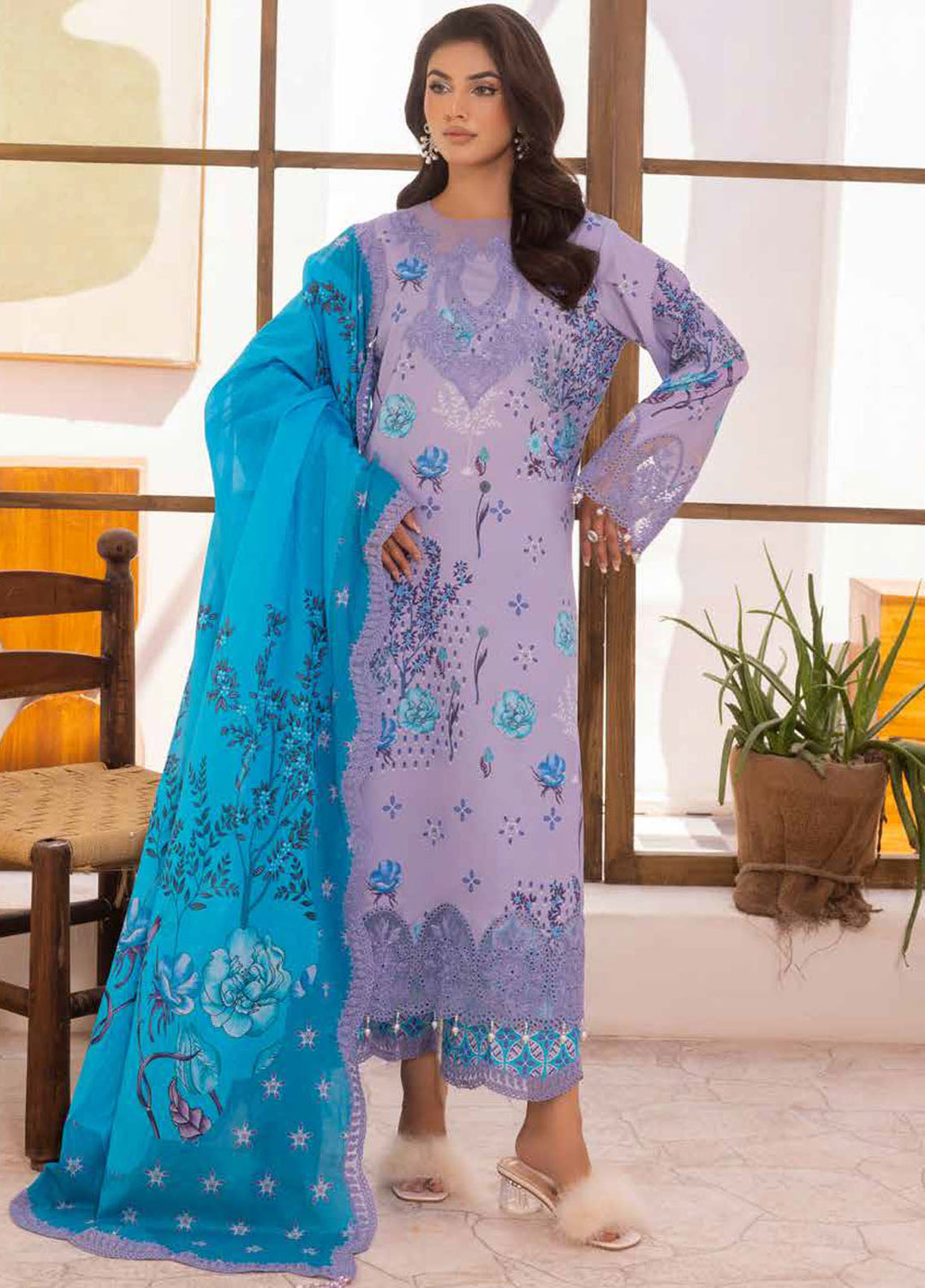 Range by Charizma Embroidered Lawn Suits Unstitched 3 Piece CRZ25RL CRN5-12 - Summer Collection