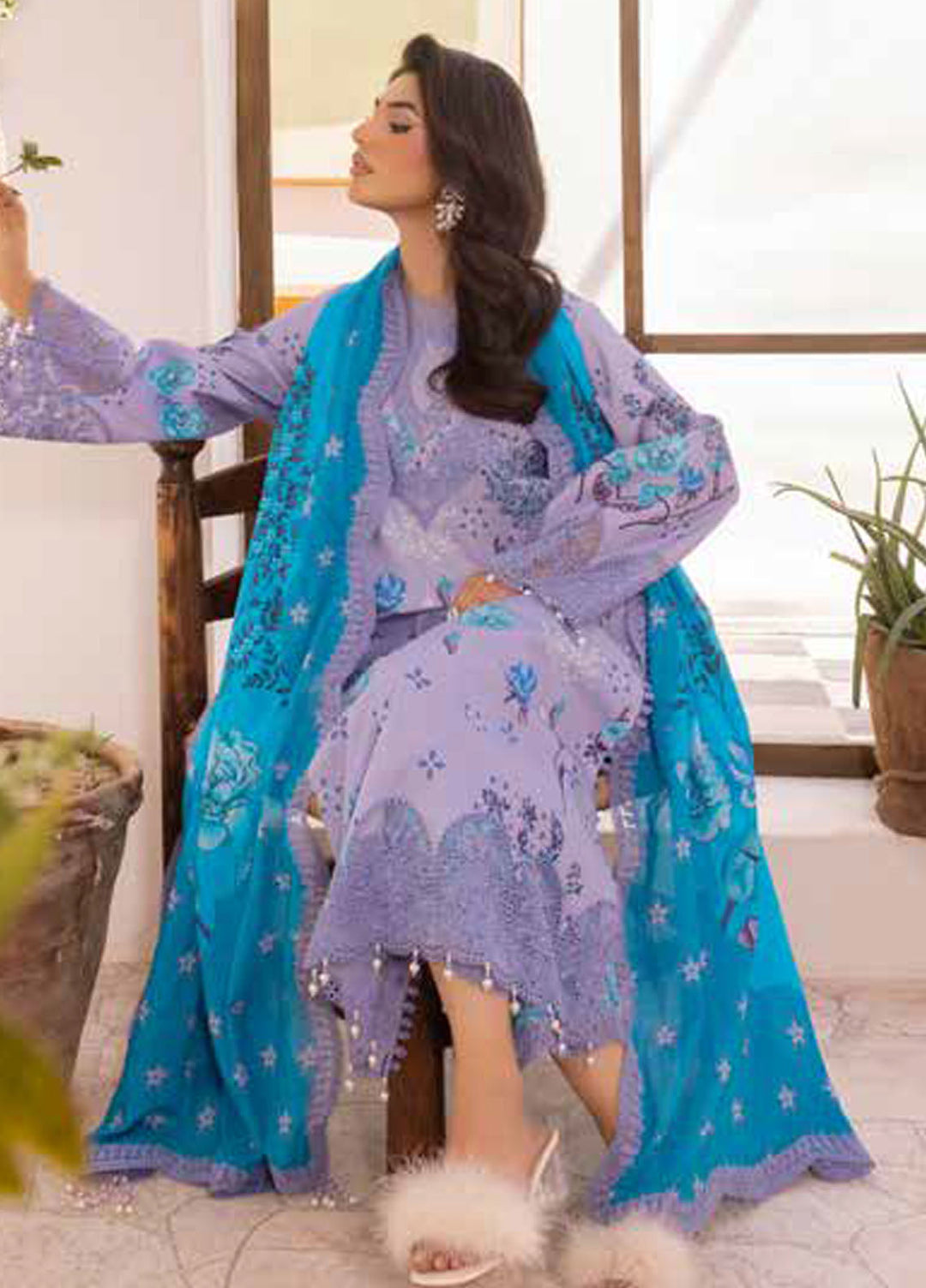 Range by Charizma Embroidered Lawn Suits Unstitched 3 Piece CRZ25RL CRN5-12 - Summer Collection