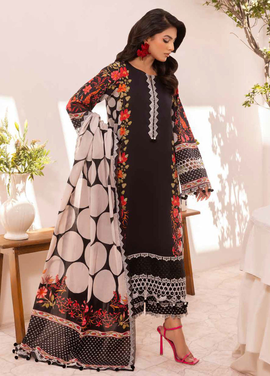 Range by Charizma Embroidered Lawn Suits Unstitched 3 Piece CRZ25RL CRN5-13 - Summer Collection