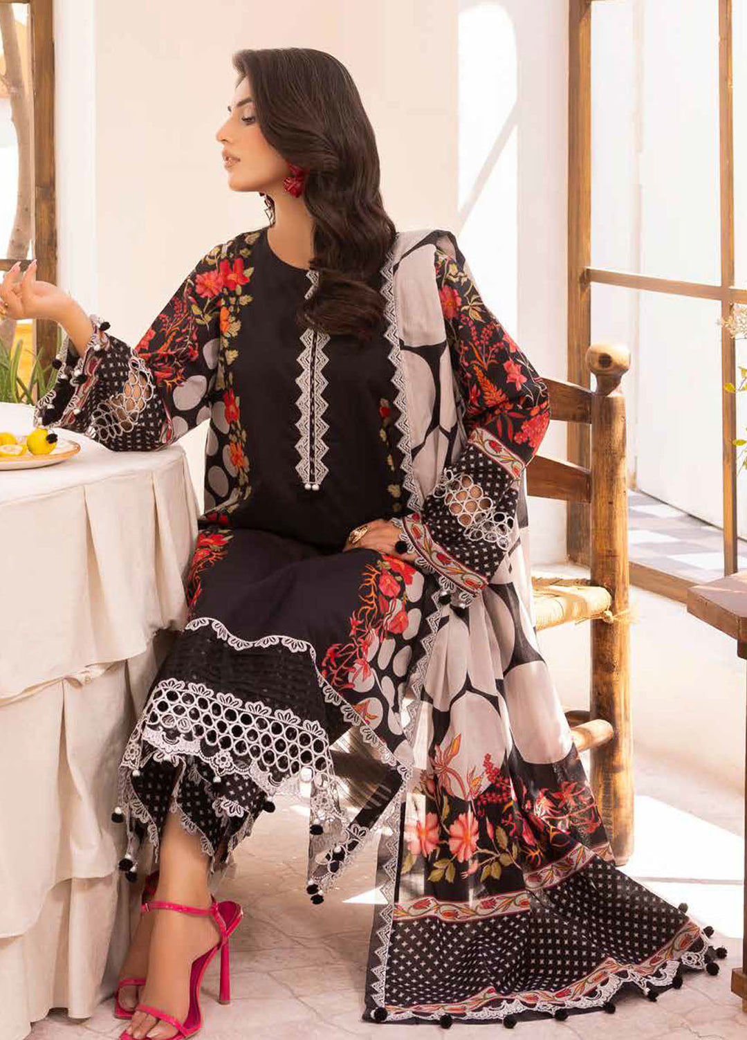 Range by Charizma Embroidered Lawn Suits Unstitched 3 Piece CRZ25RL CRN5-13 - Summer Collection