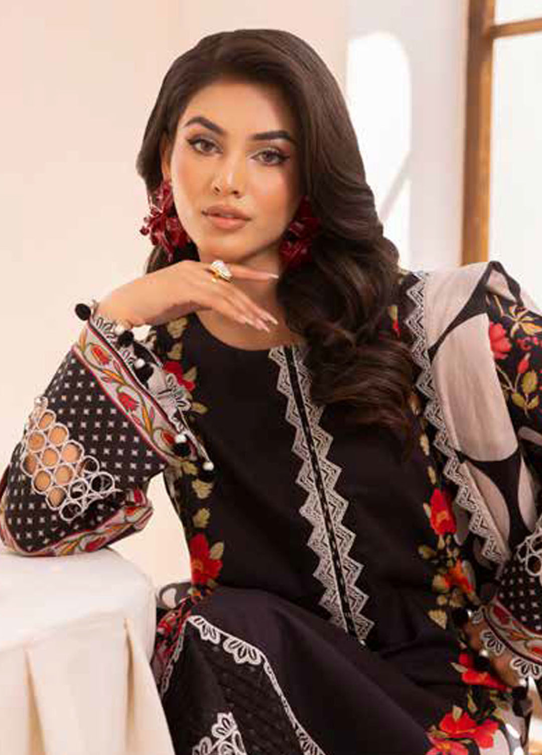 Range by Charizma Embroidered Lawn Suits Unstitched 3 Piece CRZ25RL CRN5-13 - Summer Collection