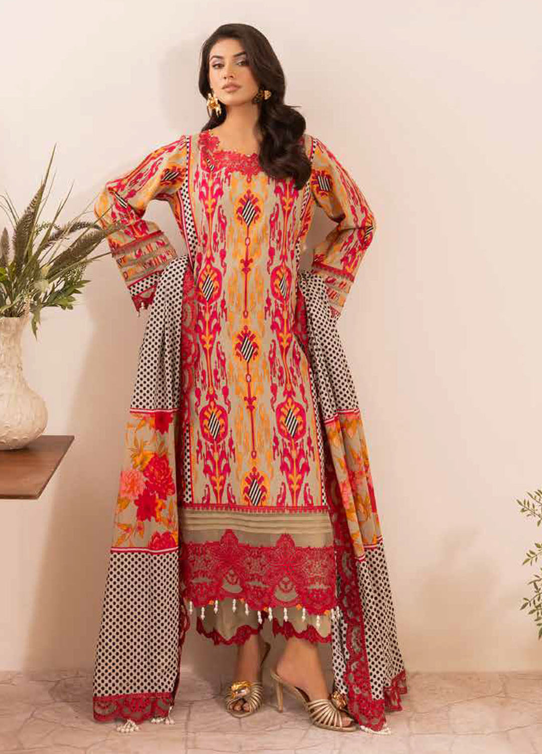 Range by Charizma Embroidered Lawn Suits Unstitched 3 Piece CRZ25RL CRN5-15 - Summer Collection