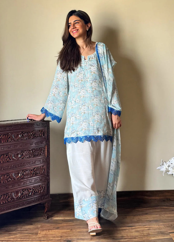 Rangeen Luxury Printed Raw Silk Suit Unstitched 3 Piece RG24F Hibiscus Glow - Formal Collection