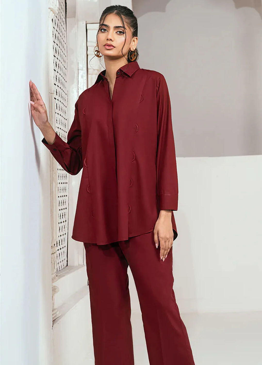 Rangeen Pret Casual Wash n Wear 2 Piece Suit Cherry Crush Co-Ord