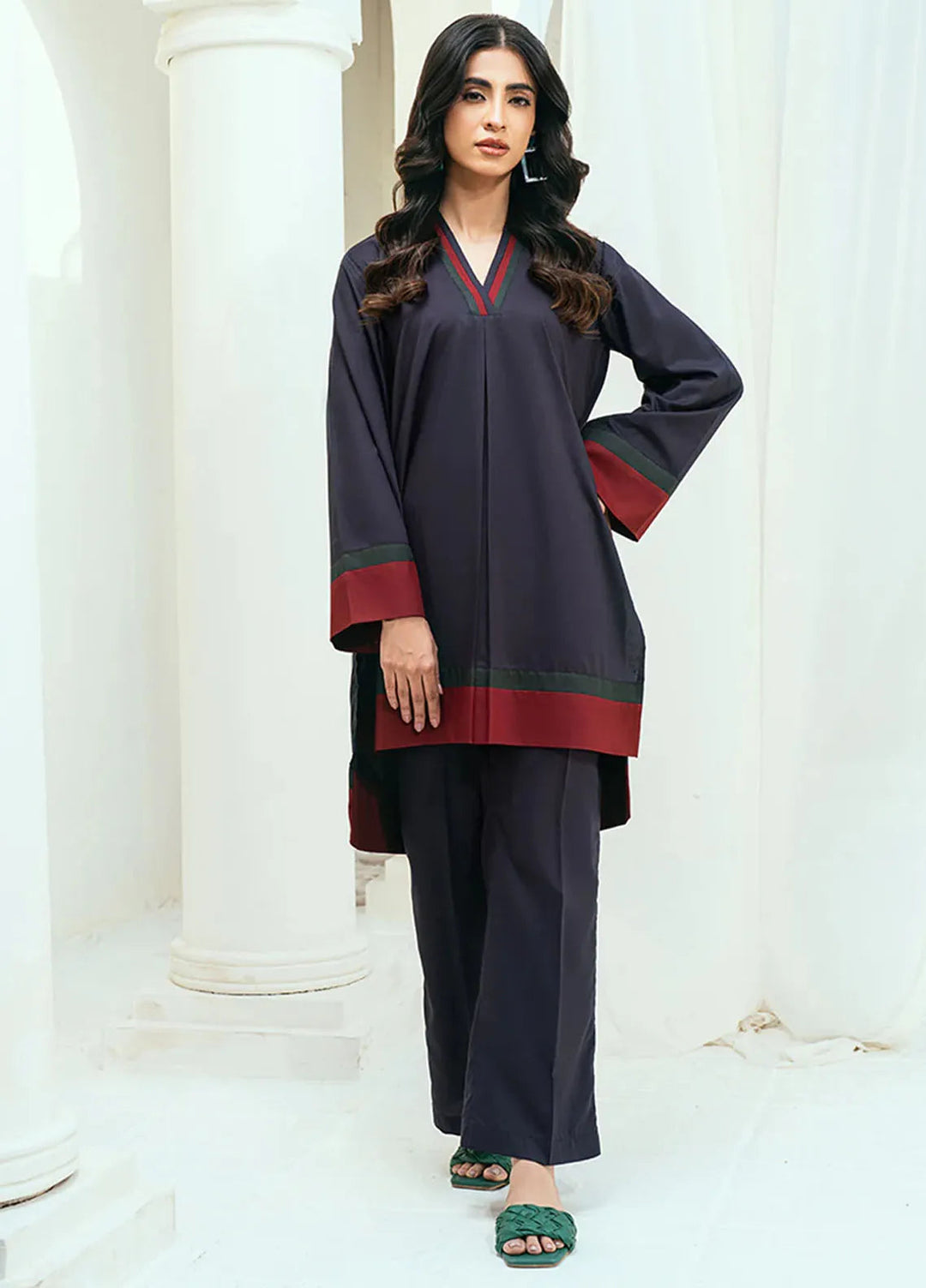 Rangeen Pret Casual Wash n Wear 2 Piece Suit Mulberry Co-Ord