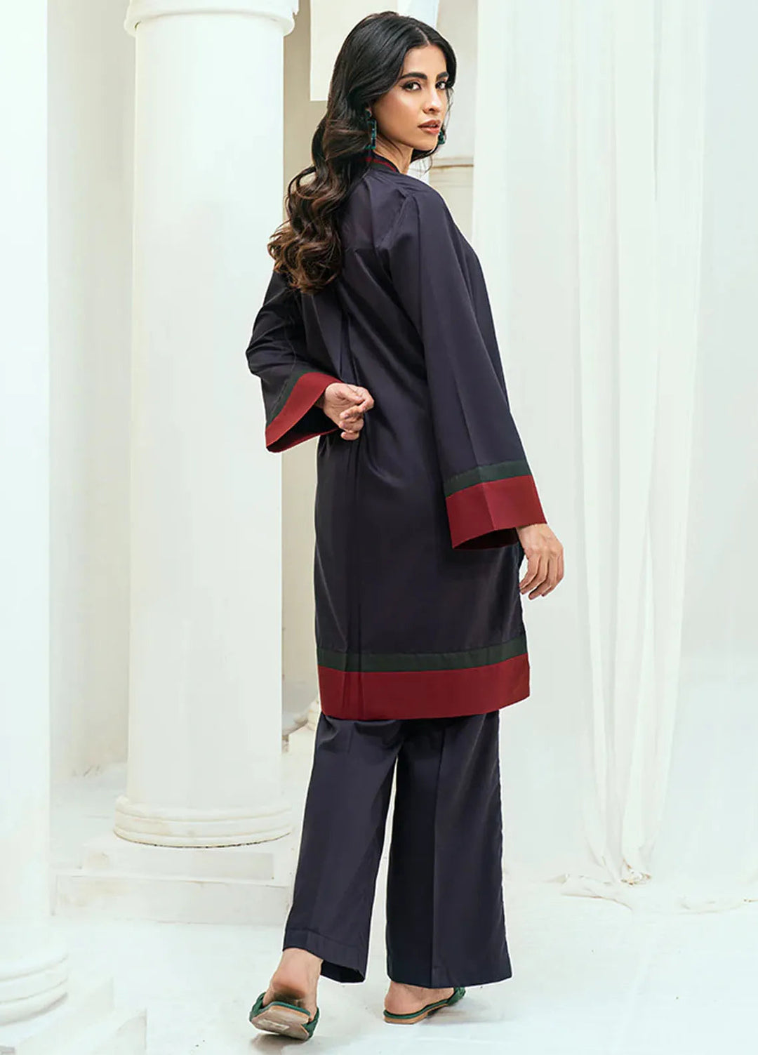 Rangeen Pret Casual Wash n Wear 2 Piece Suit Mulberry Co-Ord