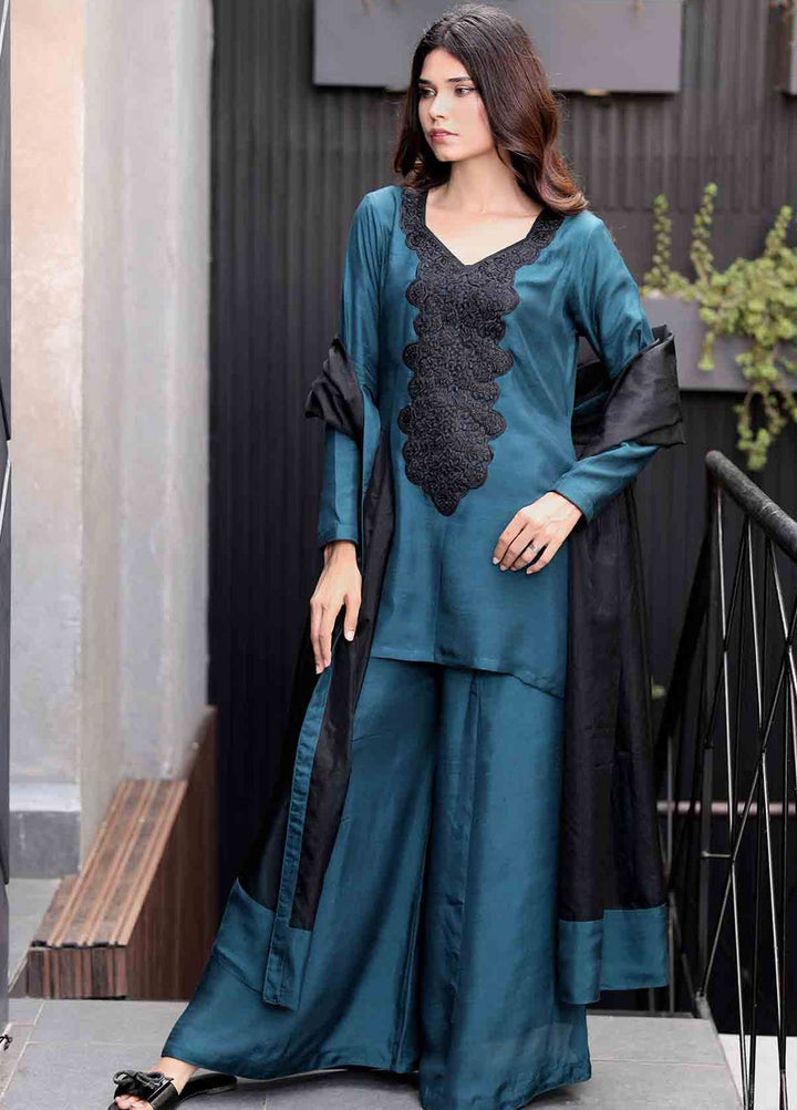 Rangeen Pret Dyed Raw Silk 3 Piece Aarzoo