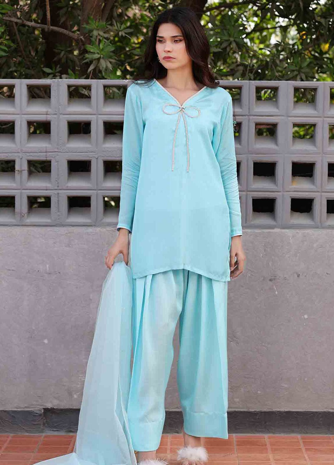 Rangeen Pret Dyed Raw Silk 3 Piece Afsheen